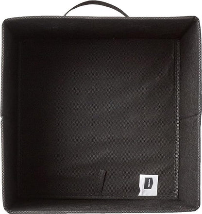 Amazon Basics Collapsible Fabric Storage Cubes Organizer with Handles, Sturdy, Black