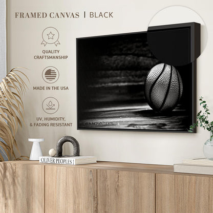 ElephantStock Basketball Wall Art - Horizontal Framed Canvas - 1-Piece Hallway Wall Decor