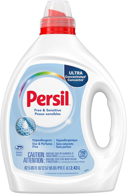 Persil Free & Sensitive Liquid Laundry Detergent, Unscented and Hypoallergenic for Sensitive Skin