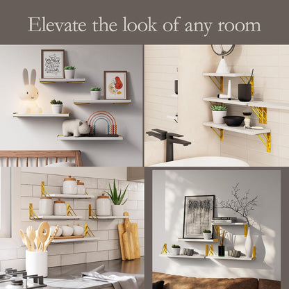 BAYKA Wall Shelves for Bedroom Decor, Floating Wall Shelves for Living Room Kitchen Storage, Wall