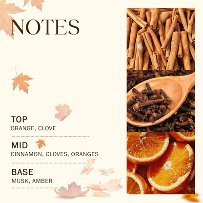 Large Fall Candle Cinnamon Clove Scented, 3-Wick 22oz Long Lasting Scented Candle, Natural Soy Wax