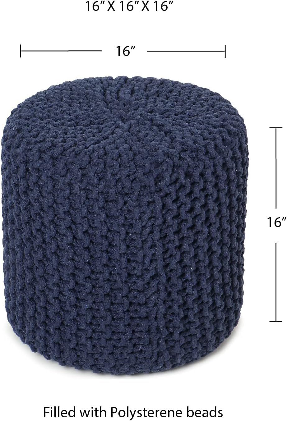 REDEARTH Cylindrical Pouf Ottoman -Hand Knitted Poof Pouffe Accent Chair Seat Footrest for Living