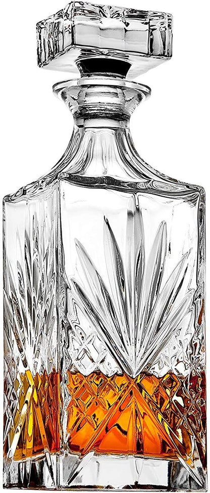 Godinger Dublin Whiskey Decanter, Liquor Decanter with 4 Double Old Fashioned Glasses, Barware