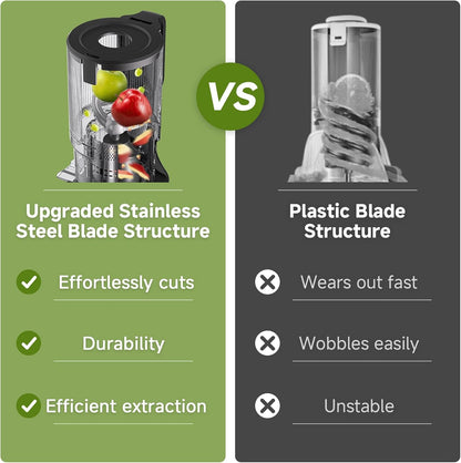 AMZCHEF Cold Press Juicer, Juicers Machines - 5.4" Large Feed Chute for Whole Fruits & Vegetables