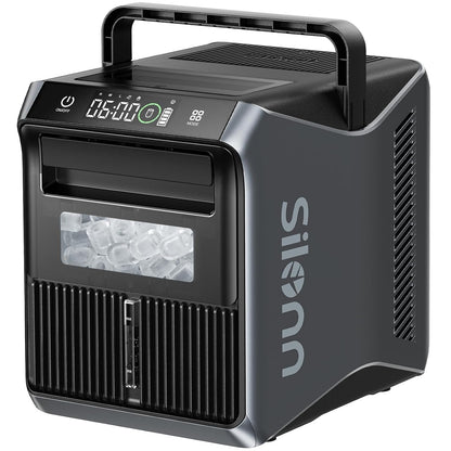 Silonn Battery-Powered Ice Maker with 4-Power, RV Ice Maker Countertop 12V/24V Car Charger 100-240V