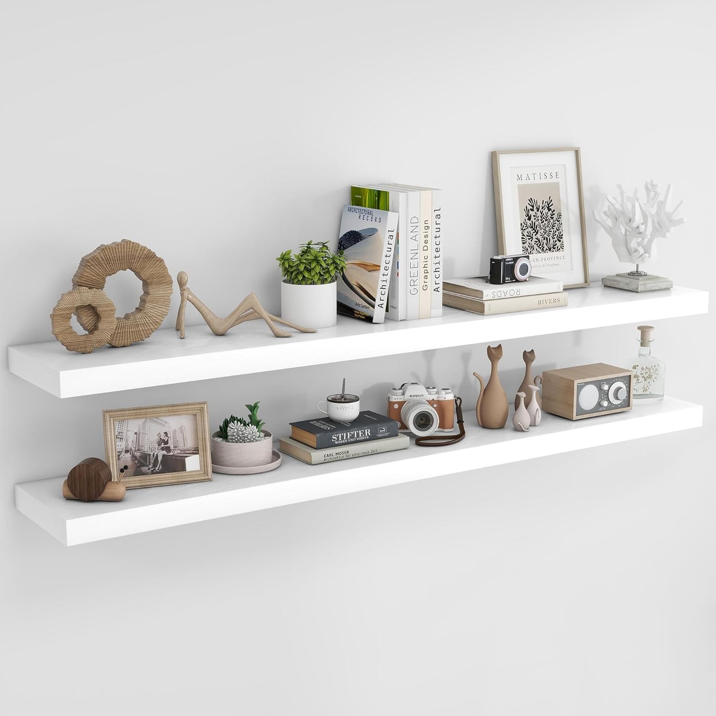 RICHFOCUS 72Inch Floating Shelves for Wall 2 Pack Shelves for Bedroom|Kitchen|Bathroom Wall Mounted