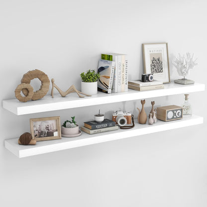 RICHFOCUS 72Inch Floating Shelves for Wall 2 Pack Shelves for Bedroom|Kitchen|Bathroom Wall Mounted