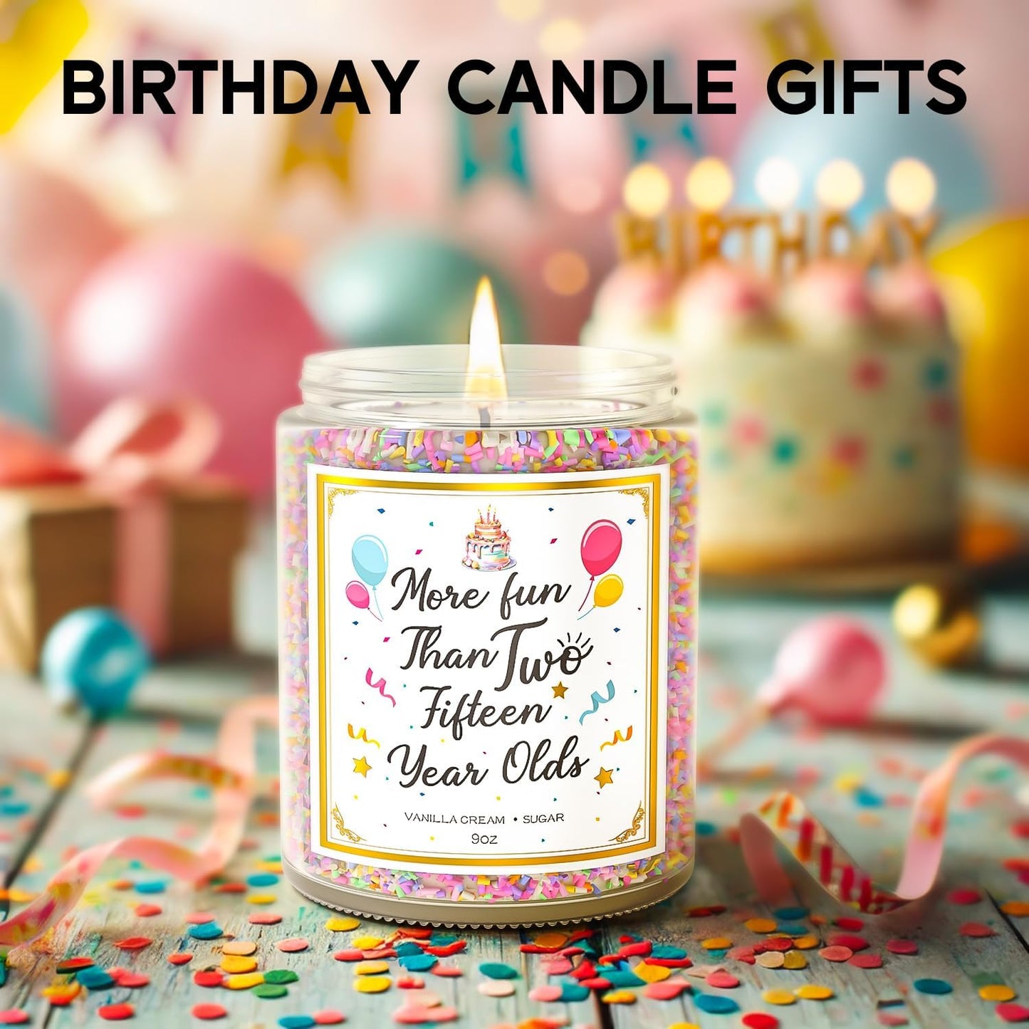 30th Birthday Candles Gifts for Women- 9 oz Happy Birthday Candle with Vanilla Birthday Cake Scent