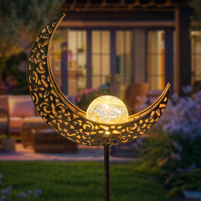 Homeimpro Moon Solar Lights Outdoor Garden Decor Gifts for Mom Women,Waterproof Stakes Yard