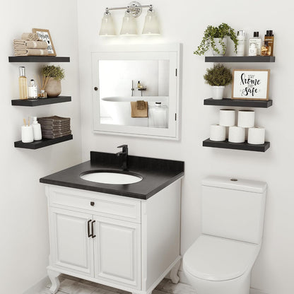 Black Floating Shelves for Wall, 16 inchs x 6.7” deep x 1.4” Wall Shelf for Bathroom Bedroom