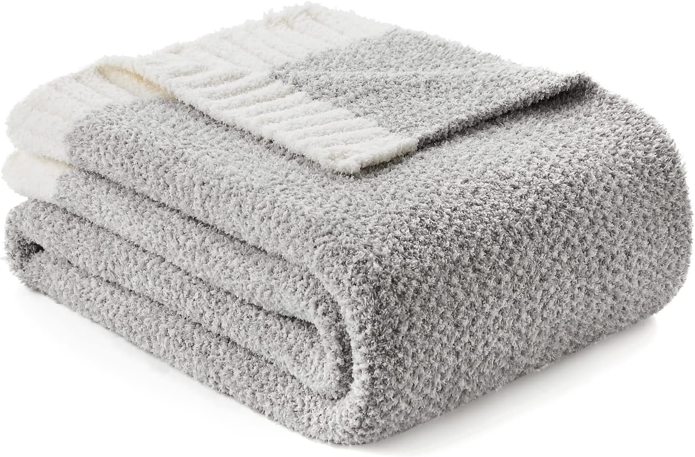 Snuggle Sac Oversized Grey Throw Blankets Twin Size,Super Soft Warm Blankets Cozy Knit Fuzzy Throw