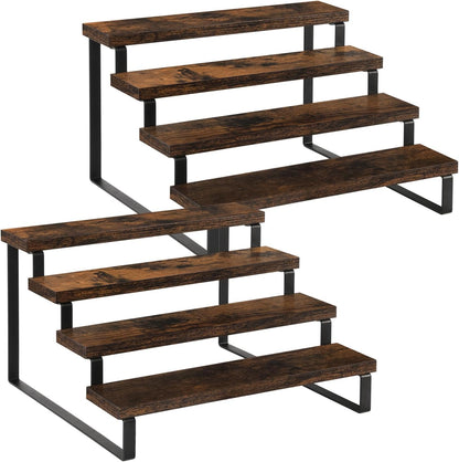 YINMIT Wooden Display Riser Stand, Tiered Perfume and Cologne Organizer Stand, 4 Tier Spice Rack