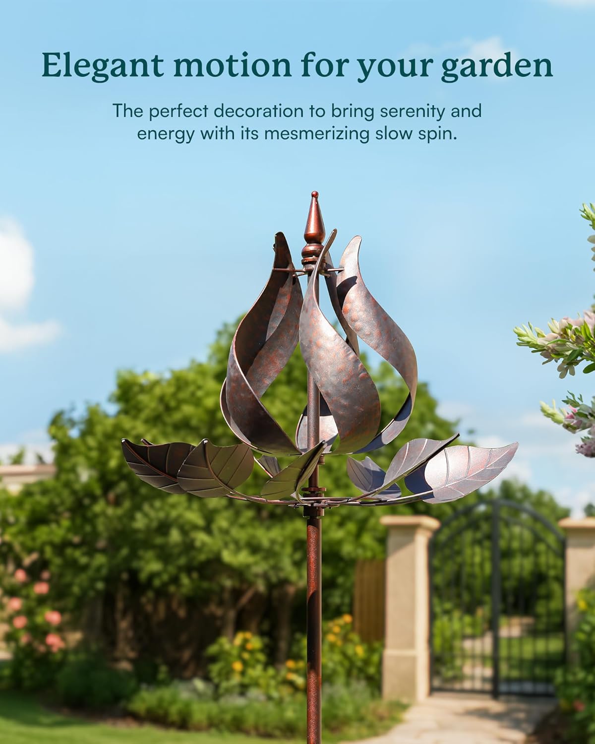 Wind Spinners Outdoor - Large Tulip Metal Wind Spinners with Stake, Garden Windmill Yard Spinner