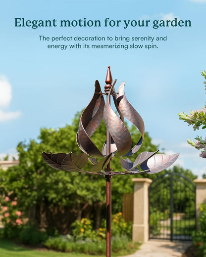 Wind Spinners Outdoor - Large Tulip Metal Wind Spinners with Stake, Garden Windmill Yard Spinner
