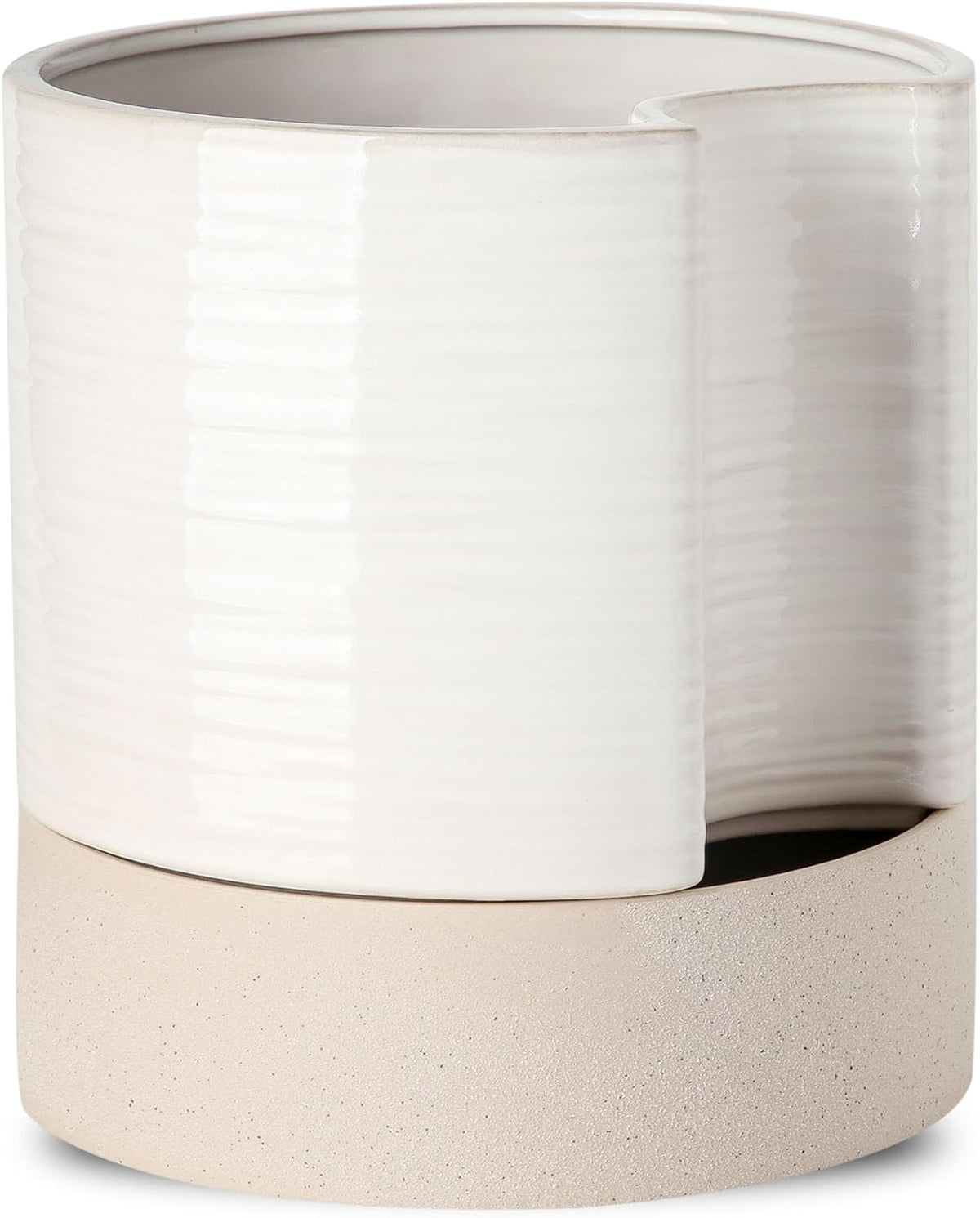 Nihow Self Watering Plant Pot: 8 Inch Ceramic Planter with Drainage Hole & Water Storage Plus for