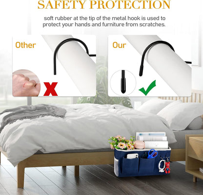 Bedside Storage Caddy/Bedside Hanging Storage Bag for Headboards Bunk Beds Dorm Rooms Book Phone