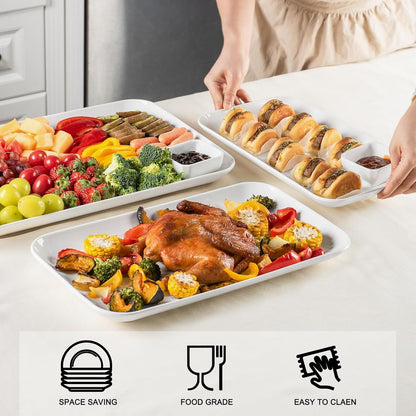 DELLING Serving Platter, 18/16/14inch Large Serving Tray, Serving Platters for Snacks, Fruit