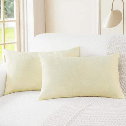 CaliTime Throw Pillow Covers Decorative 16 X 26 Inches Pack of 2 Cozy Chenille Cushion Cases for