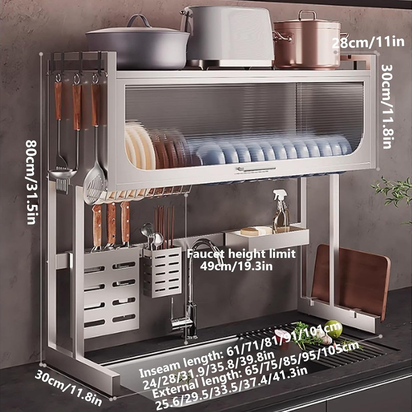 Home Furnishing Dish Rack Over Sink Stainless Steel Over The Sink Dish Drainer Drying Rack Space