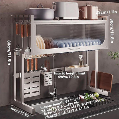 Home Furnishing Dish Rack Over Sink Stainless Steel Over The Sink Dish Drainer Drying Rack Space