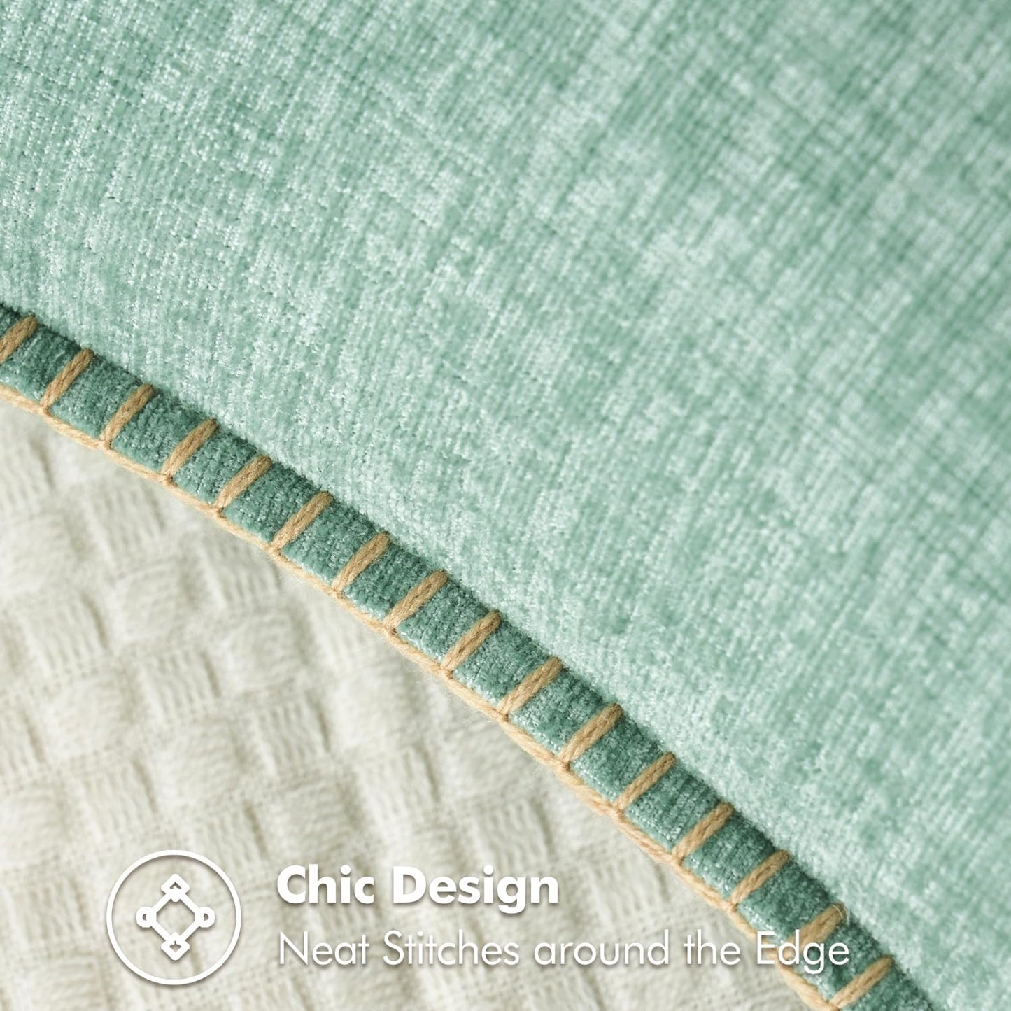 MIULEE Pack of 2 Couch Throw Pillow Covers 20x20 Inch Greyish Green Farmhouse Decorative Pillow