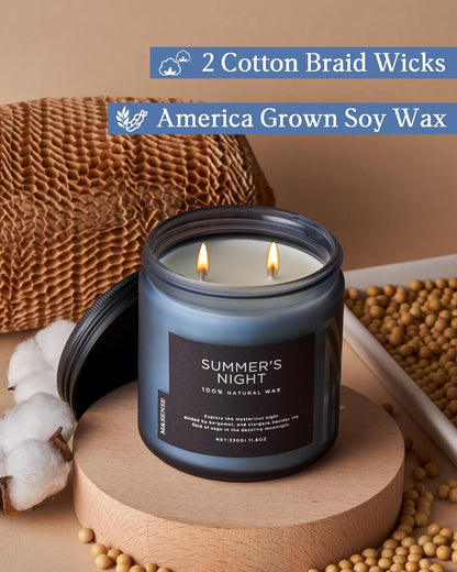 M&SENSE Summer's Night Scented Candle, 11.6oz Natural Soy Wax Clean Non Toxic for Home, Medium 2