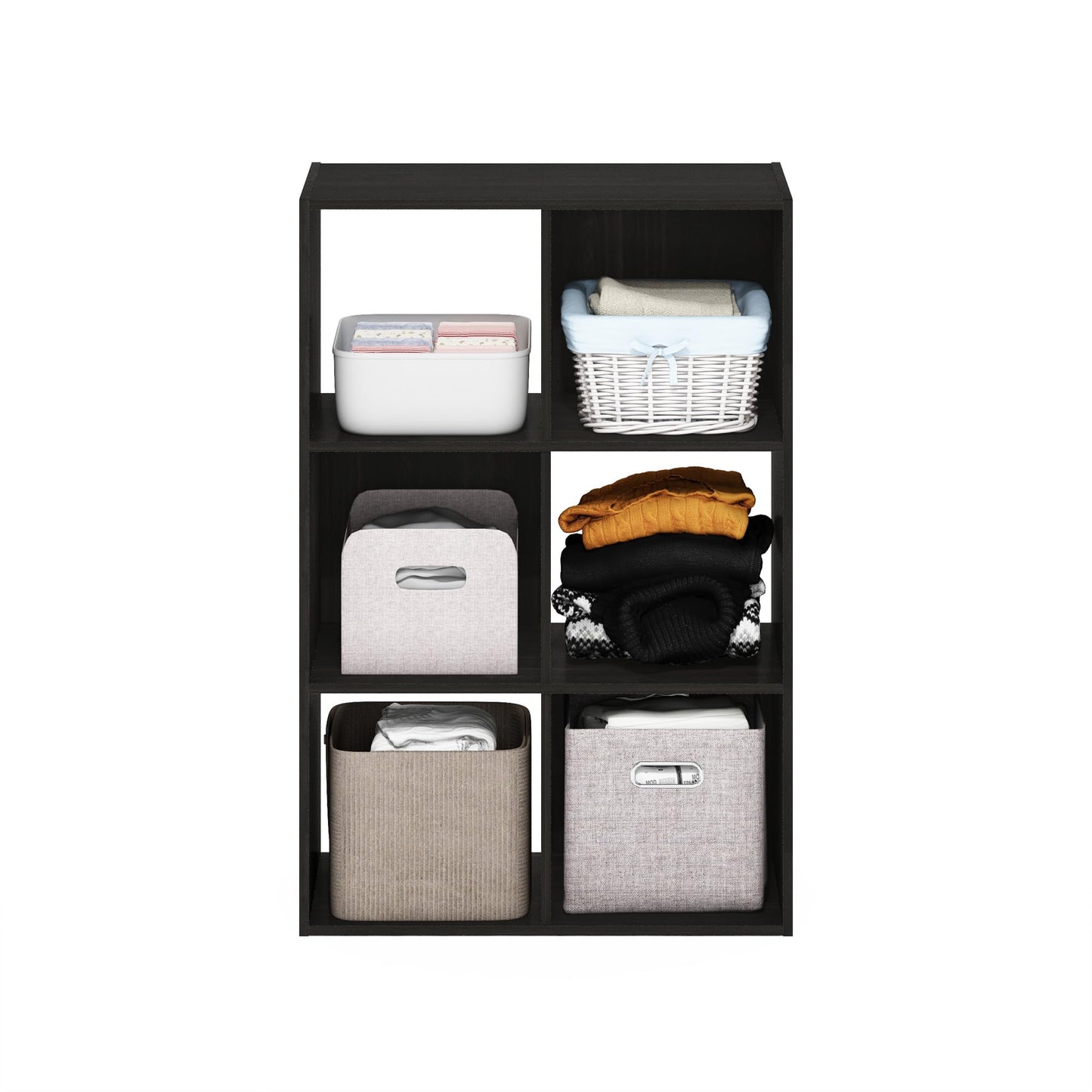 Furinno PELLI Closet Organizers and Storage, 6-Cube Closet Organizer, Open Shelf Closet Storage