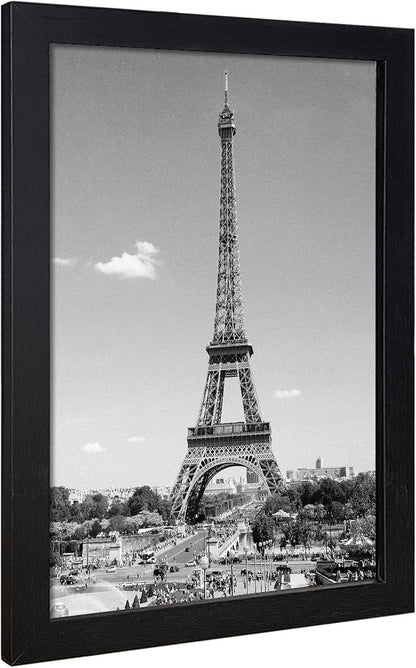 VCK Poster Frames 13x19 Black 3 Pack, Solid Wood Picture Frames for Wall Mounting Hanging Art and