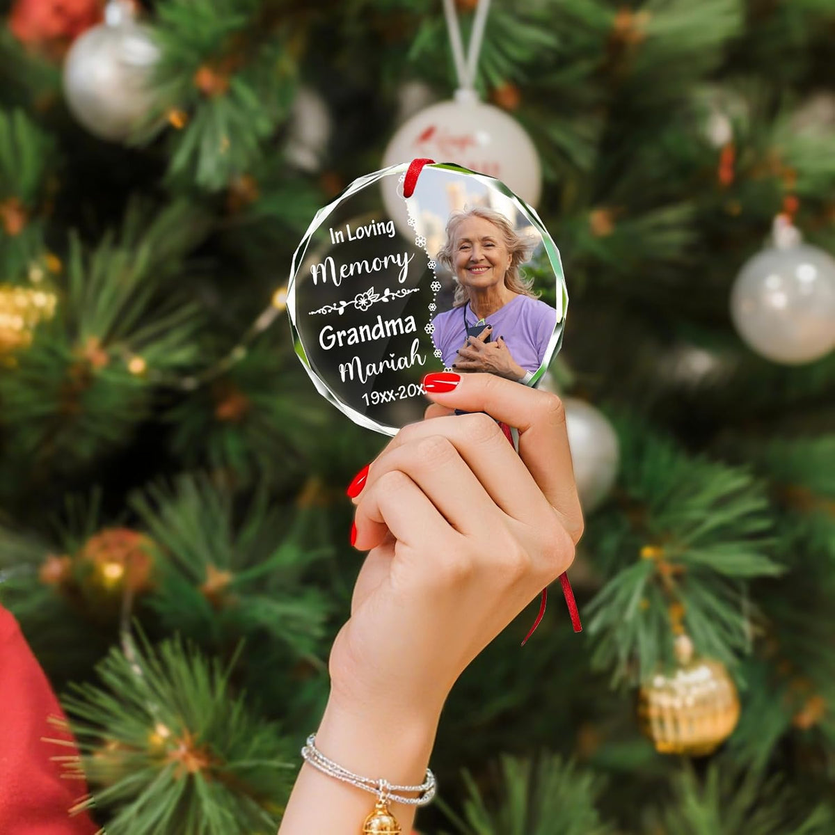 Personalized Christmas Ornament with Photo - Custom in Loving Memory Picture Ornaments, Customized