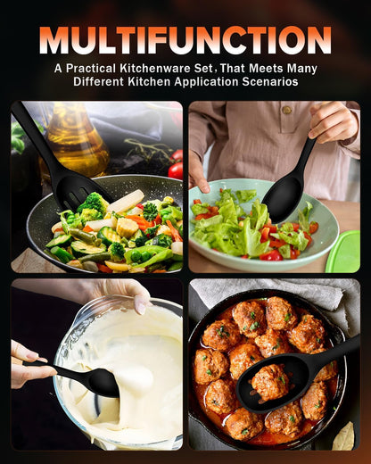 Silicone Cooking Spoons, Great for Scooping Sides and Serving Hearty Stews, BPA-Free Matte