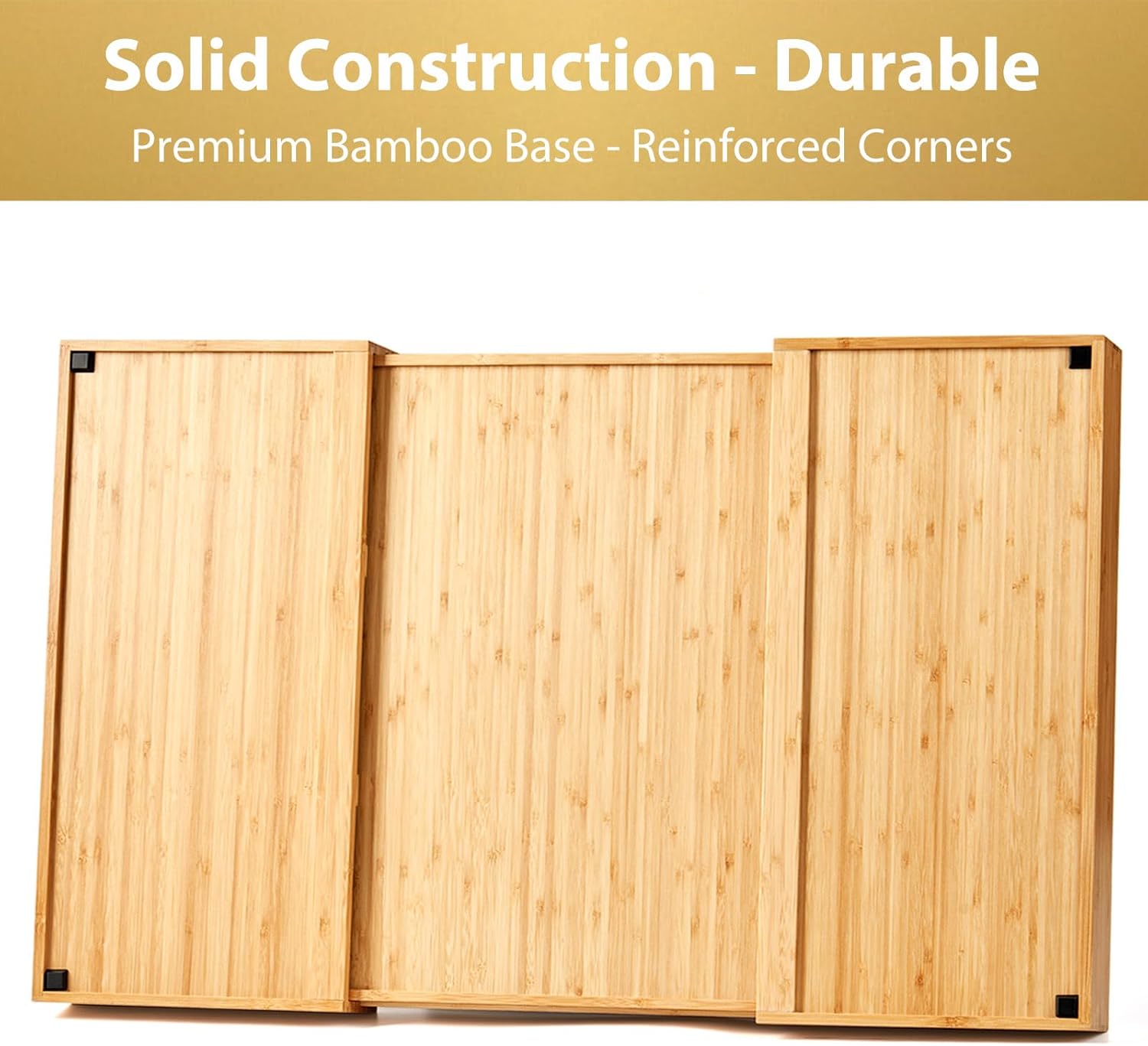 Umilife Extra Large Expandable Kitchen Drawer Organizer for Utensil and Junk, 19" Deep for Big