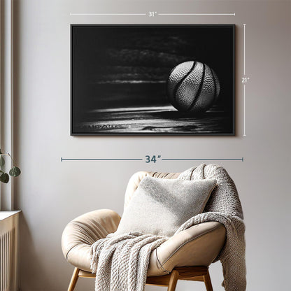 ElephantStock Basketball Wall Art - Horizontal Framed Canvas - 1-Piece Hallway Wall Decor