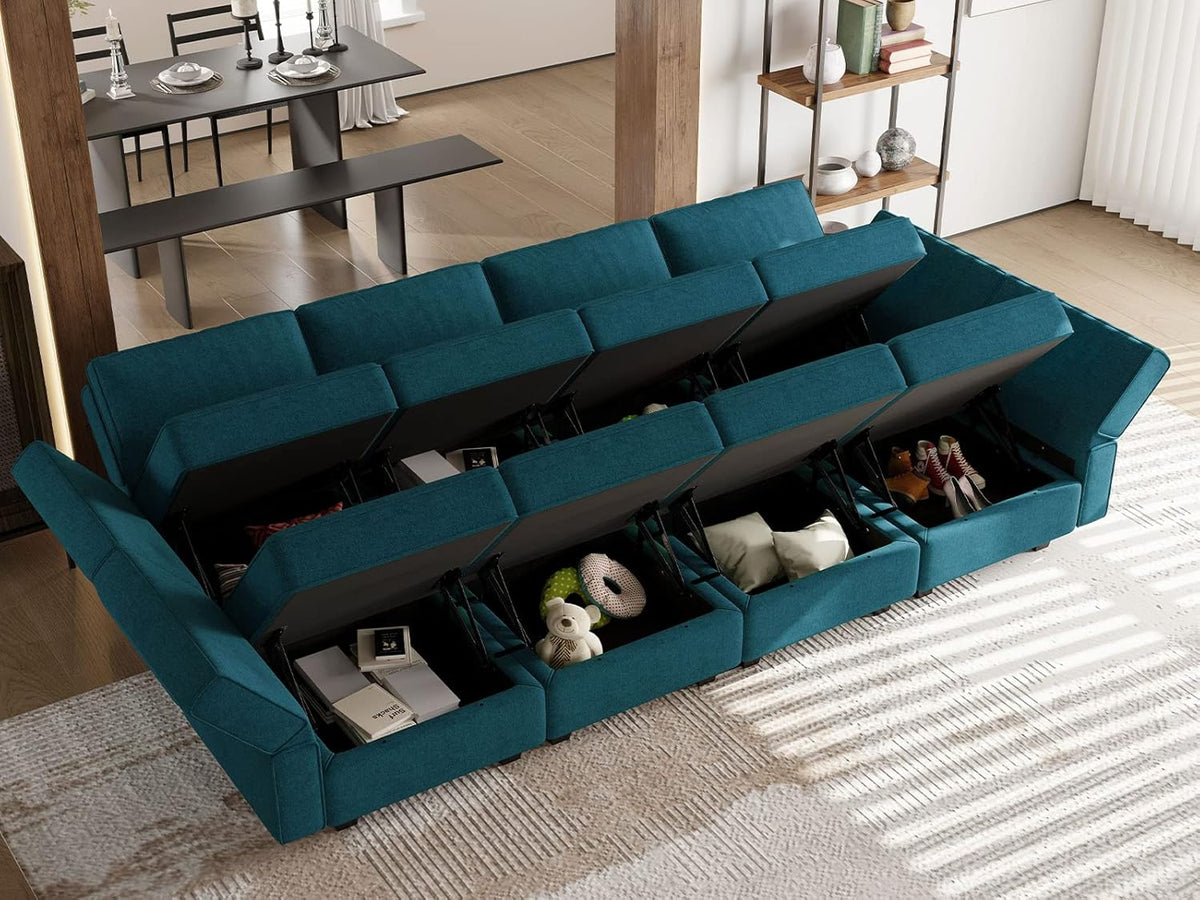 Belffin Modular Sectional Sleeper Sofa Bed Convertible Sectional Couches for Living Room. Peacock