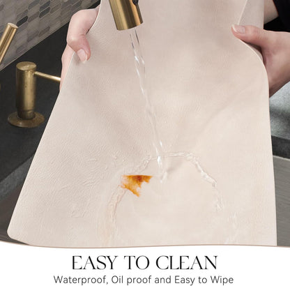 MOSAYT Vinyl Placemats Set of 12-12 X 17 Inch - Faux Leather 100% Waterproof Oil-Proof Wipeable PU