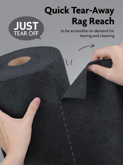 Fantasticlean Microfiber Cleaning Cloth Roll -75 Pack, Tear Away Microfiber Towels, 12" x 12"