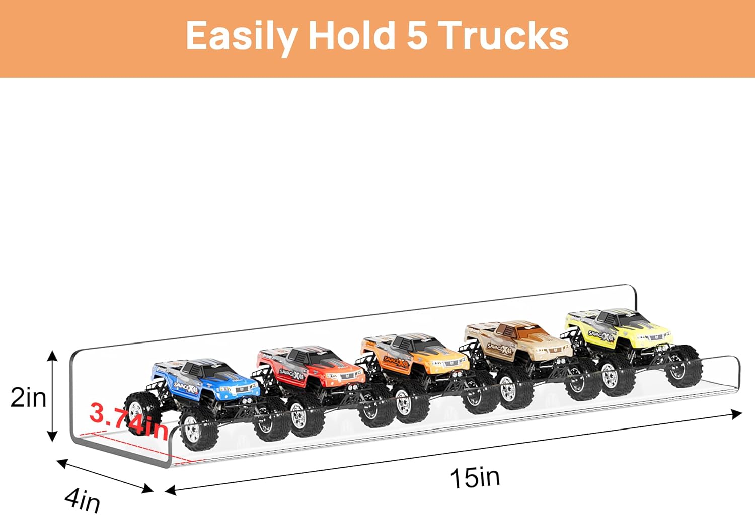 upsimples 8 Pack Acrylic Shelves Wall Organizer and Storage, 15" Display Shelf for Figure, Toy