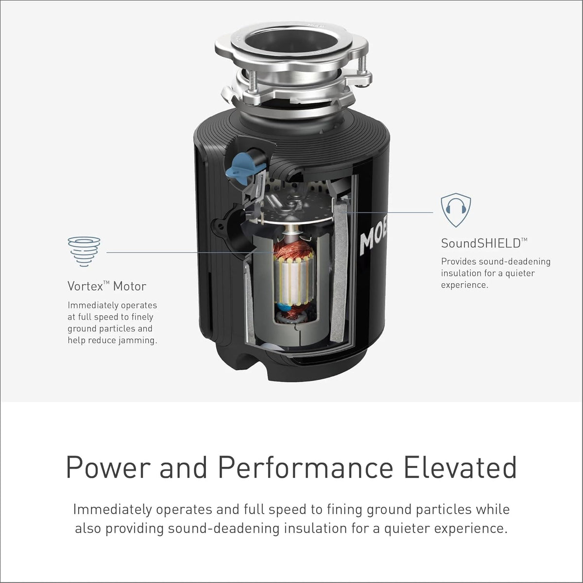 Moen Prep Series PRO Continuous Feed Compact Garbage Disposal for Kitchen Sink with Power Cord