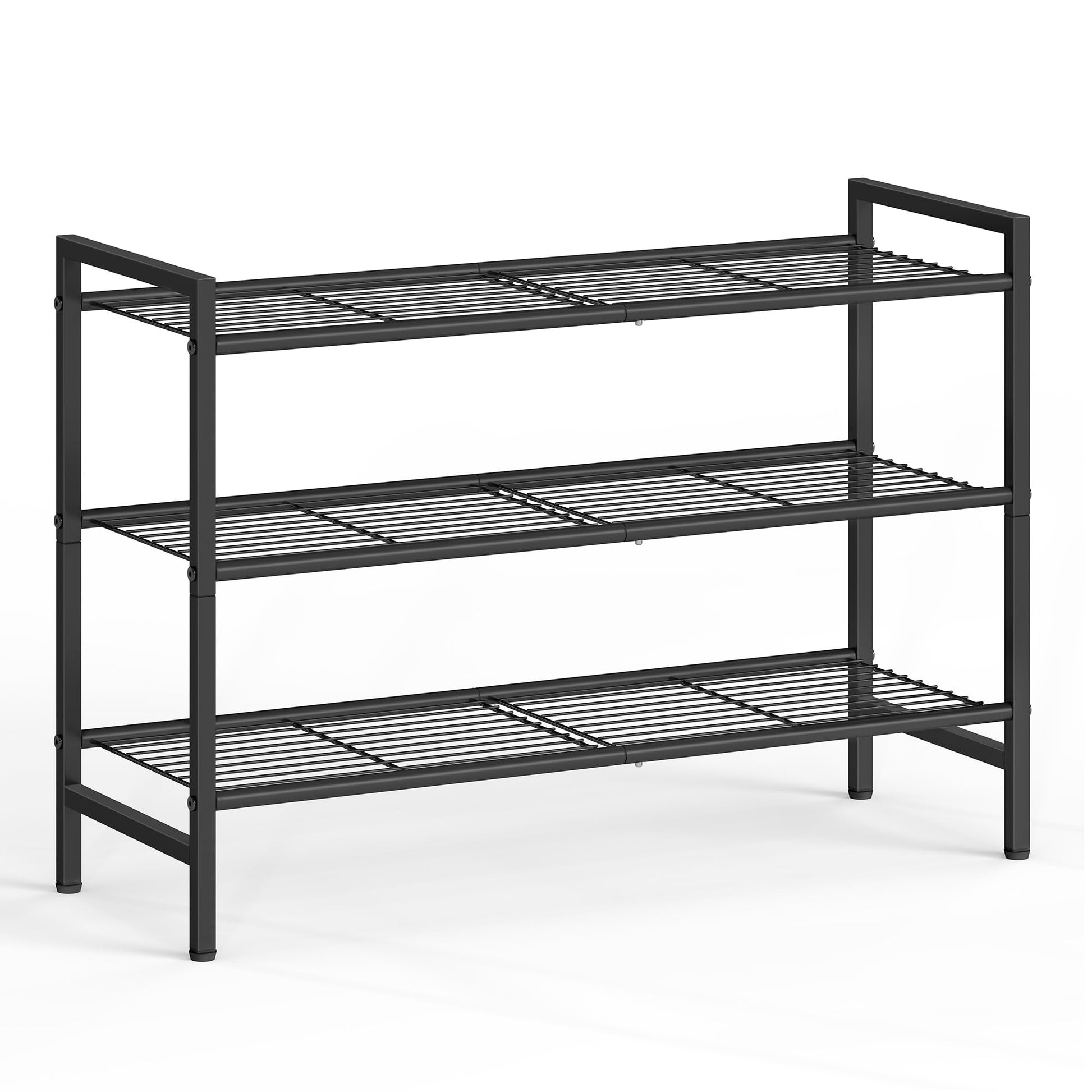 SONGMICS Metal Shoe Rack, Free Standing Shoe Organizer for Entryway Closet Garage Small Spaces