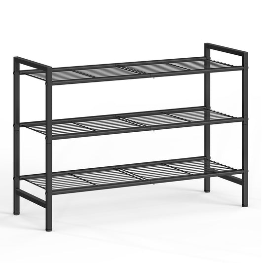 SONGMICS Metal Shoe Rack, Free Standing Shoe Organizer for Entryway Closet Garage Small Spaces