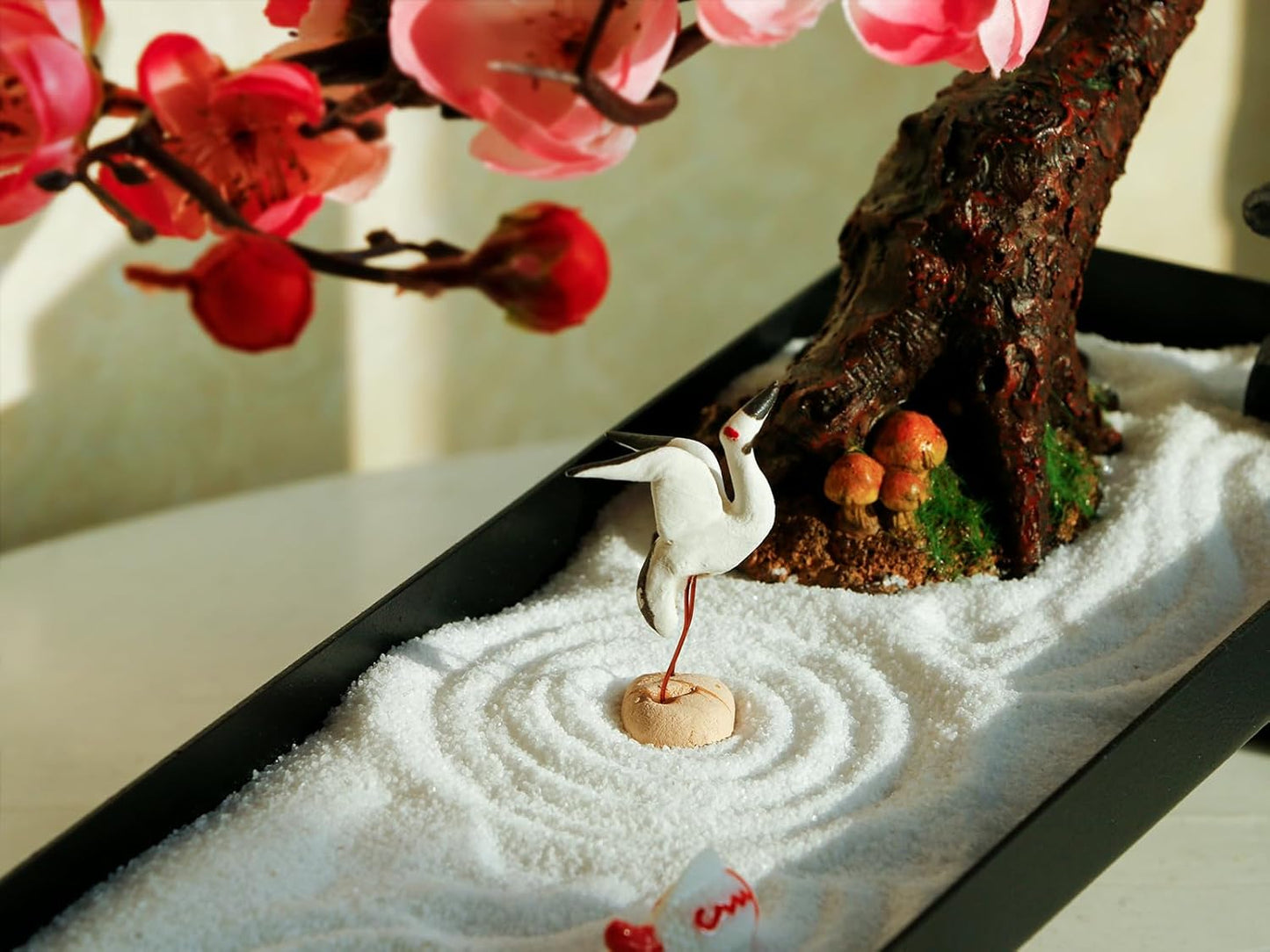 Mini Zen Garden Kit for Desk Tabletop Rock Sand Tray Therapy Kit Office Stress Relief Spiritual
