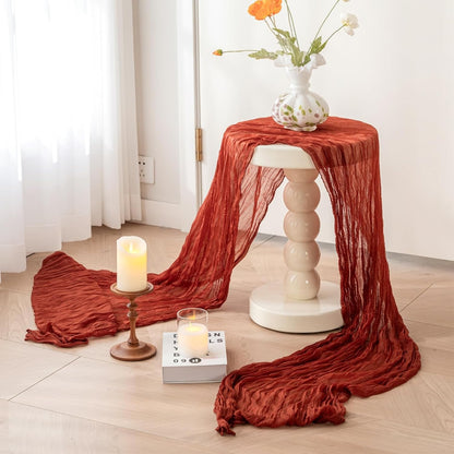 Sioloc Terracotta Table Cloth Cheesecloth Table Runner 10ft Rustic for Tea Wedding Party Baby