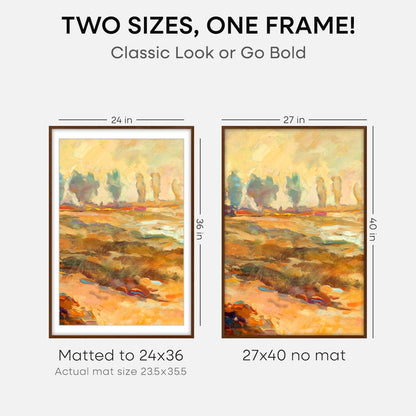 Homeforia 27x40 Poster Frame Brown, High End Dark Oak 27x40 Large Wooden Frame with Mat 24x36, 27 x