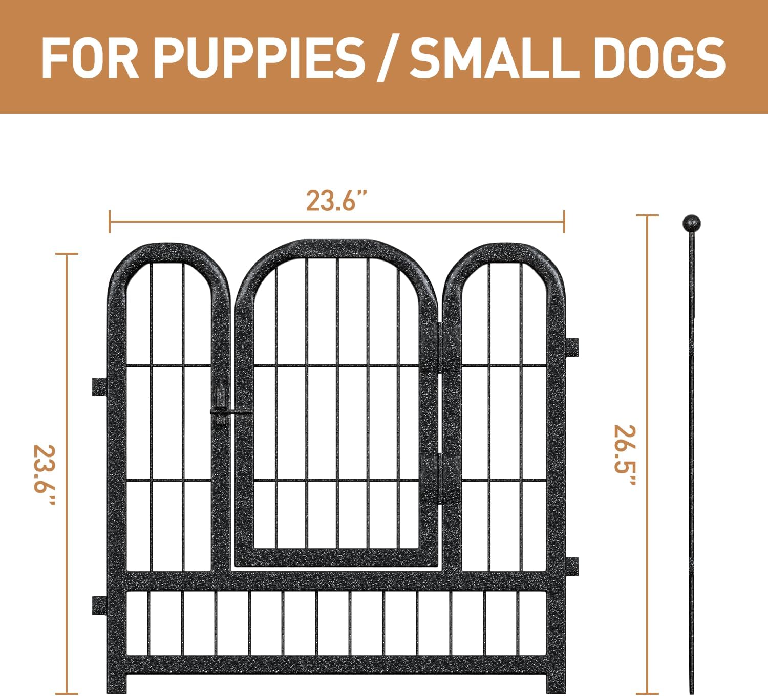Metal Dog Playpen, 24 Inch Height 32 Panels, Ideal Dog Fence for Large/Medium/Small Dogs Indoor &