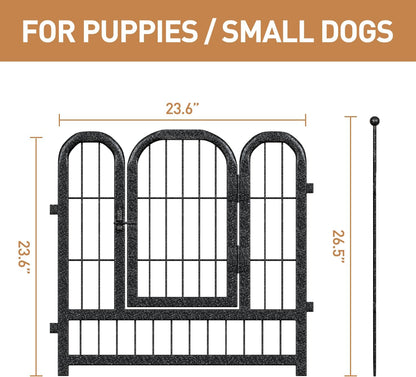 Metal Dog Playpen, 24 Inch Height 32 Panels, Ideal Dog Fence for Large/Medium/Small Dogs Indoor &