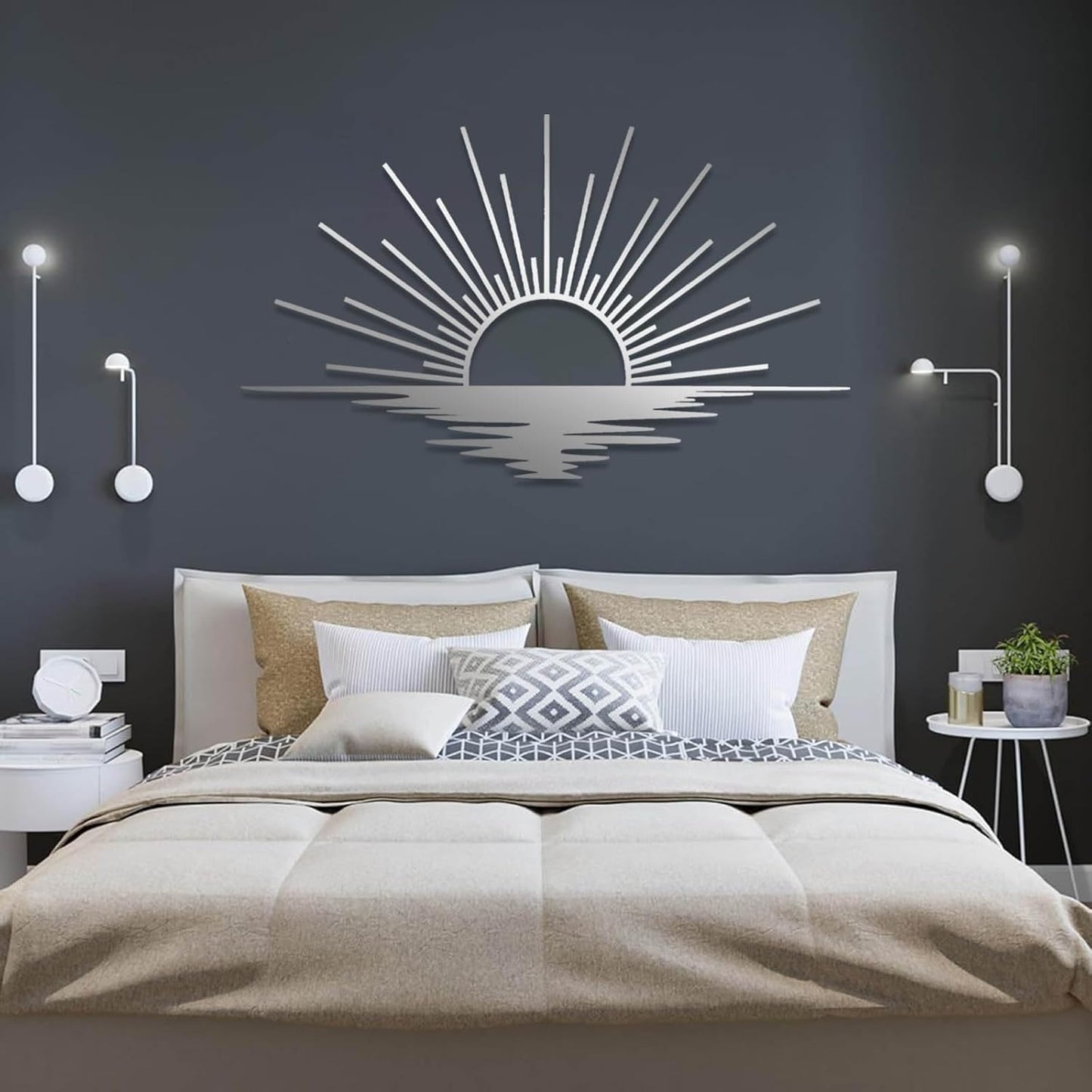 Sunrise Metal Wall Art, Metal Sun Wall Decor, Sun Outdoor Wall Art, Abstract Sunrise Wall Decor