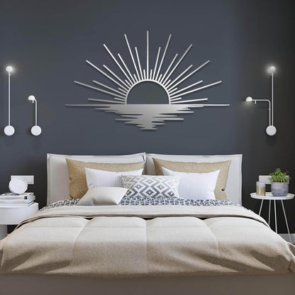 Sunrise Metal Wall Art, Metal Sun Wall Decor, Sun Outdoor Wall Art, Abstract Sunrise Wall Decor