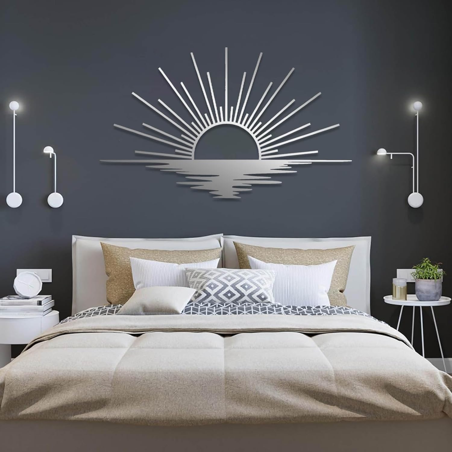 Sunrise Metal Wall Art, Metal Sun Wall Decor, Sun Outdoor Wall Art, Abstract Sunrise Wall Decor