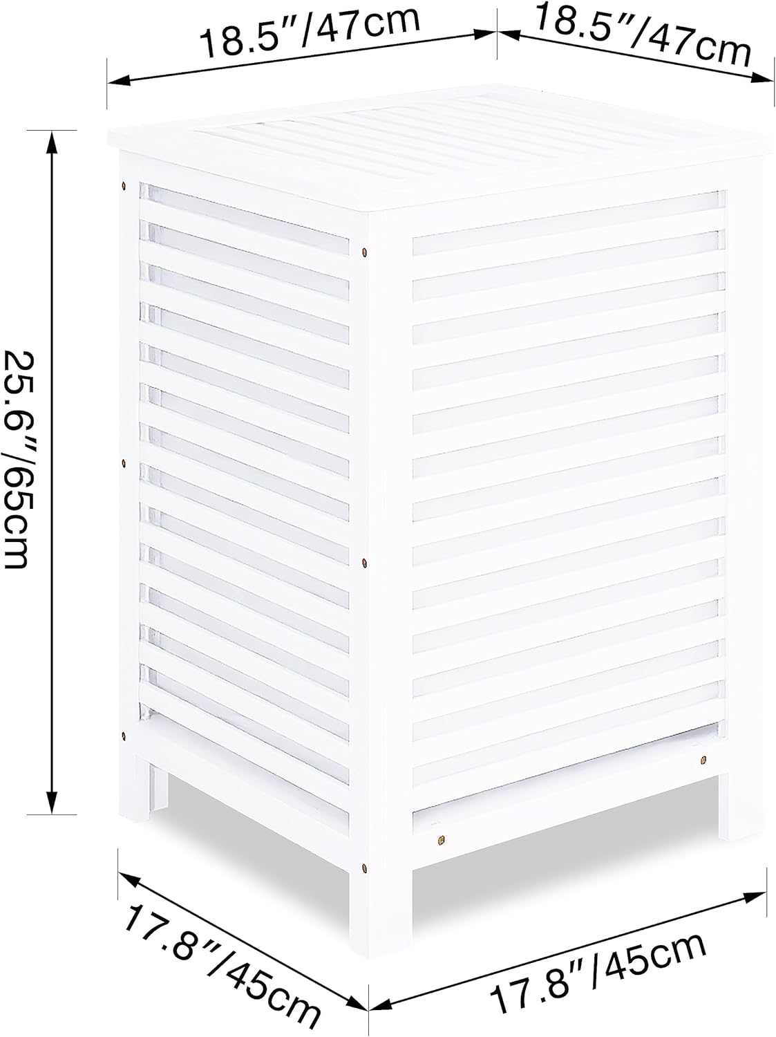 SMIBUY Double Laundry Hamper with Lid, 120L Bamboo Laundry Basket with Removable Liner Bag
