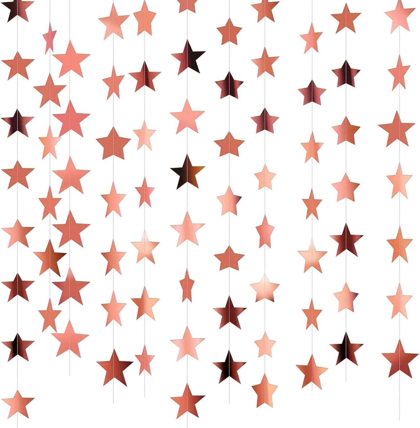 Patelai Glitter Star Garland Banner Decor, 130 Feet Star Hanging Bunting Banner Bright Backdrop for