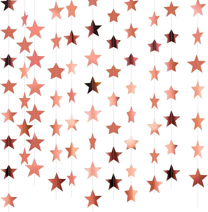 Patelai Glitter Star Garland Banner Decor, 130 Feet Star Hanging Bunting Banner Bright Backdrop for